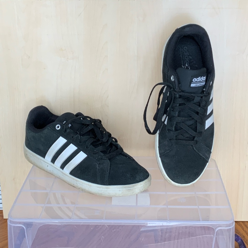Adidas Men's Black and White Sneakers